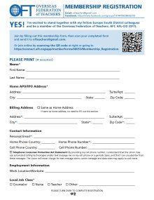OFT Membership Application